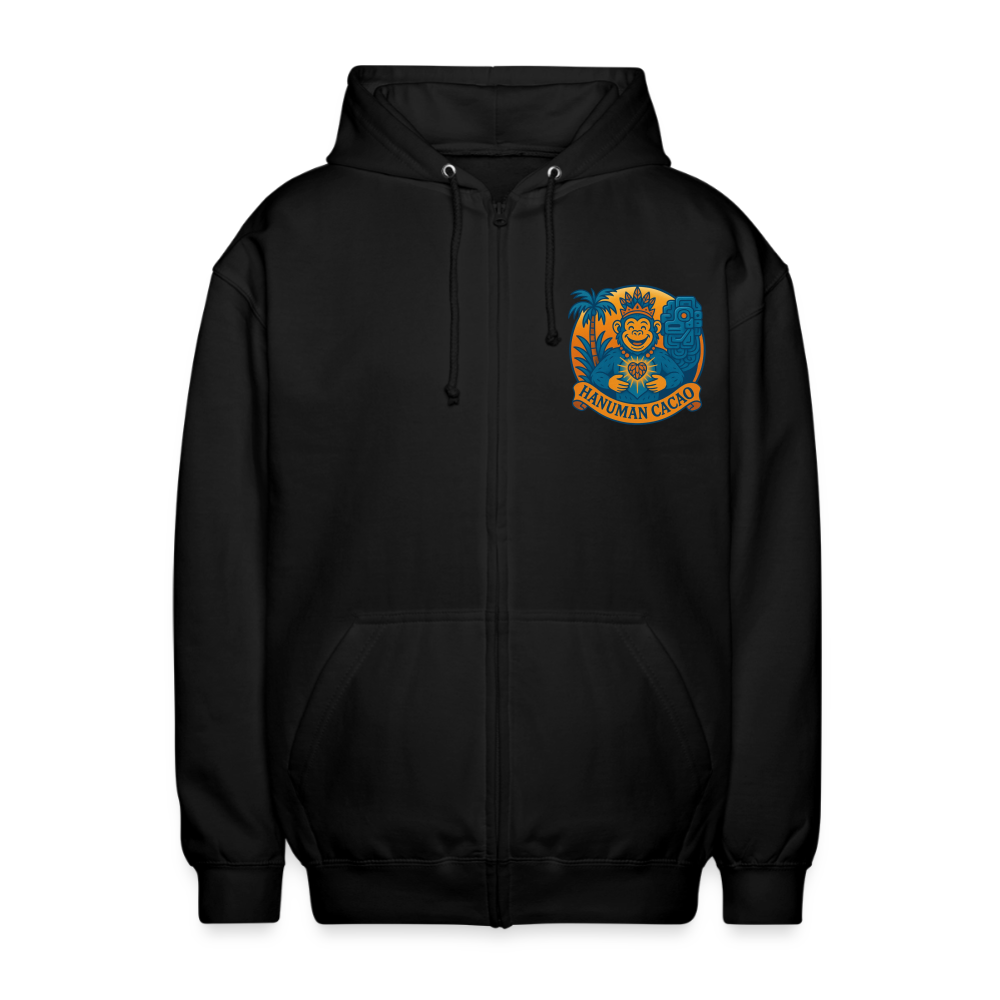 Unisex Hooded Jacket Classic Hanuman Logo - black