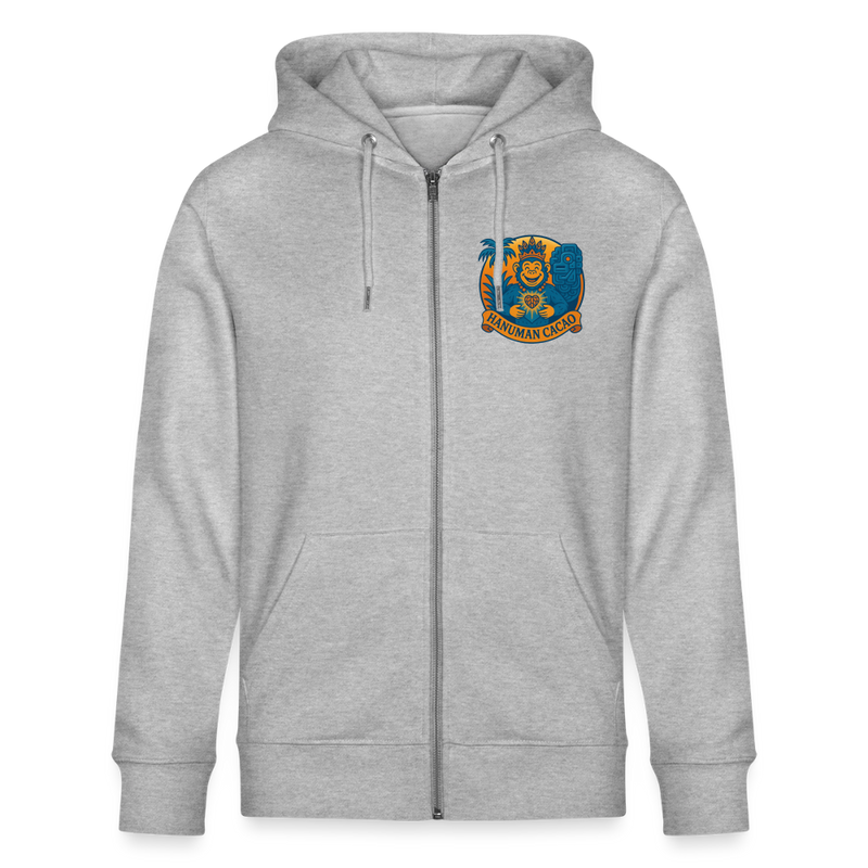 Stanley/Stella CULTIVATOR  Unisex Organic Hooded Jacket Classic Hanuman Logo - heather grey